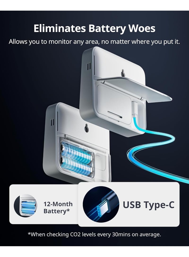 سويتش بوت جهاز SwitchBot Meter Pro الذكي لمراقبة درجة الحرارة والرطوبة (متوافق مع Matter) - أبيض - Image 5